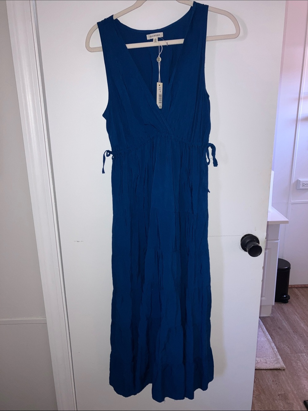 Max Studio Cobalt Blue Sleeveless tier maxi dress women’s Sz S NWT